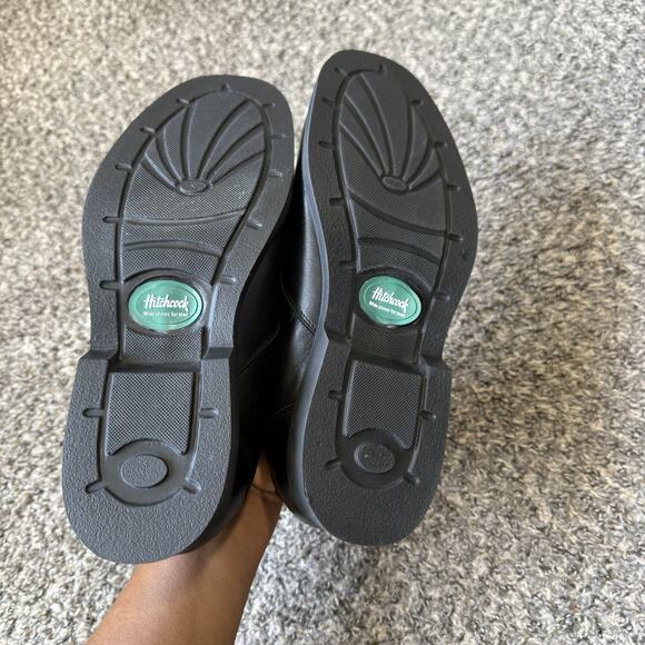 Hitchcock Men Black Moc Monk Strap Comfort Walking Shoes Loafers 9.5 6E Leather - Picture 10 of 13